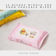 [KOREA] 20 Disney Winnie the Pooh Portable Wipes Wipes Tissue Wet Wipes Natural Organic Made In Korea Baby Travel Wet Wipes Safe Wipes Wet Wipes Soft Mini Baby Wet Wipes R FOR KIM