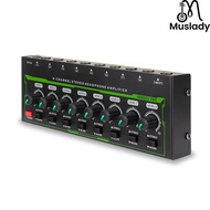 8 Channel Headphone Amplifier 6.35mm Input Output Interface Stereo Headphone Amp Sound Amplifier Por