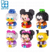 Mini Blocks Lego Nanoblock Miniblocks LBOYU DIY Mickey Series Donald Duck Daisy Minnie Pluto Goofy Micro Blocks.