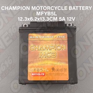 CHAMPION MFYB5L MAINTENANCE FREE MOTORCYCLE BATTERY FOR MIO SPORTY, SNIPER, SMASH, RAIDER125