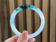 冰種翡翠天然翡翠玉鐲A玉手鐲 玉鈪 • 冰種水墨丹青翡翠圓鐲