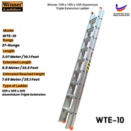 Winner Ladder 10ft x 10ft x 10ft Triple Extension Aluminium Ladder 10x10x10kaki Tangga Heavy Duty