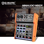 Bluetooth Audio Mixer G-MARK PTM-4 Professional Portable DJ Console 48V Phantom Power USB Interface Mixing Boards For Studio Live Recording