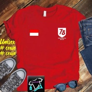 E78 Independence Day T-shirt with 78th Indonesian Independence Day Logo + Flag 78 Independence T-shi