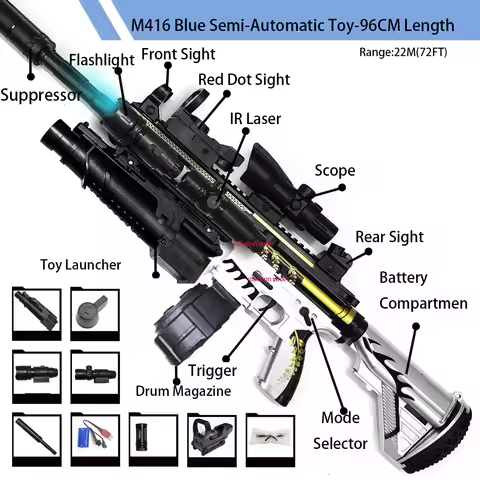 Shooting Experience! M416 Auto Electric GEL Blasters Rifle with Realistic Recoil - for Epic Outdoor