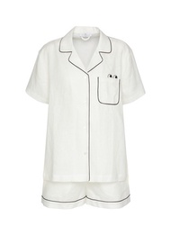 ANYA HINDMARCH EYES LINEN SHORT PYJAMA SET — SIZE S