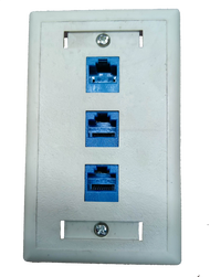 3 Gang LAN Outlet Cat 6, Ethernet Outlet 3 Gang Outlet (AMP)