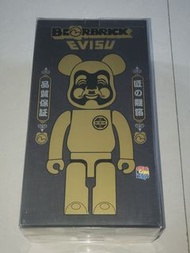 2022.6更新 全新 400% 潮牌 EVISU 聯乘 限定 電鍍 金 財神 福神 佛頭像 medicomtoy be@rbrick bearbrick 400% 熊仔 隱藏 絕版 擺設 裝飾 玩具