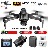 Upgraded LED Screen AE86 PRO MAX+ Professional GPS Drone with 8K Dual Camera 3-Axis Gimbal Laser Obs