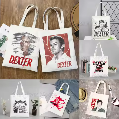Dexter Morgan Women Handbags Canvas Tote Shopping Bags Reusable Shopping Bag Eco Foldable