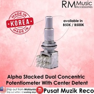 RM Alpha Korea Stacked Dual Concentric Bass Guitar Potentiometer B50K / B500K – Volume & Tone with C