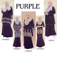 🌹BAJU KURUNG WANITA TEMA PURPLE 🌹 Baju Kurung Lace Plus Size 2XL (44)-10XL(60) Baju Raya 2024 Muslimah Fasyen Sedondon