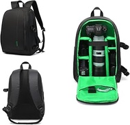 Camera Backpack, Photographers, for DSLR/SLR Camera Bag Waterproof Case with Tripod Holder&amp;Laptop Compartment Compatible, for Canon/Nikon, 11.8 * 7.5 * 17.3 In-Green