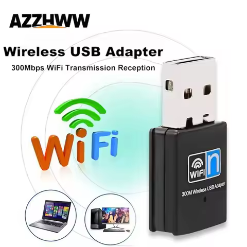 USB WiFi Adapter 300Mbps Wireless LAN Network Card Adapter 802.11b/g/n WiFi Dongle for Desktop Lapto