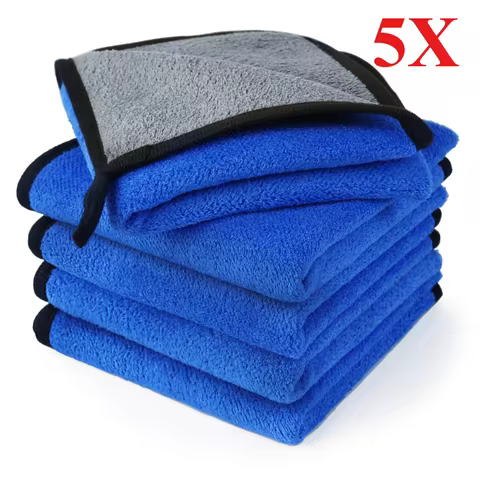5PCS AB Double Sides Car Wash Microfiber Towel Cleaning Drying Cloth Drying Towel Car Care Detailing