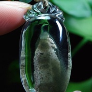 天然綠幽靈金字塔吊墜 一座山長在水晶中 巍峨雄偉 全包裹金字