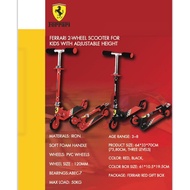 SCOOTER FERRARI 2 WHEEL SCOOTER FOR KIDS WITH ADJUSTABLE HEIGHT