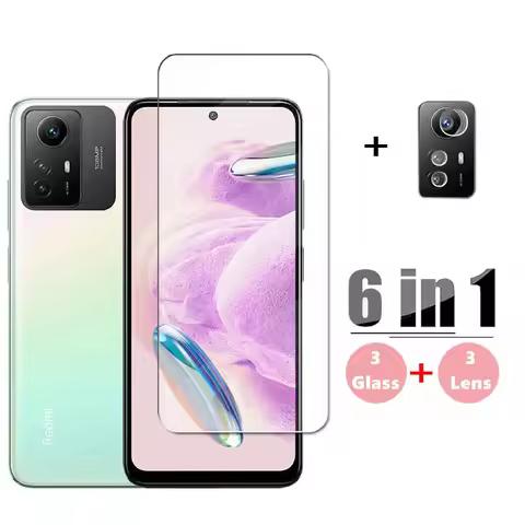 6in1 Tempered Glass For Redmi Note 12S Glass For Redmi Note 12S Screen Protector Protective Phone Le