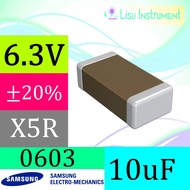 10uF ��20% 6.3V X5R 0603 1608(mm) SMD Capacitor Samsung CL10A106MQ8NNNC