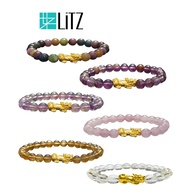 [SPECIAL] LITZ 999 (24K) Gold PiXiu <0.71g+/-> with Crystal Bracelet EPC0639-085-CB
