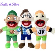 Boy Jeffy Hand Puppet with Movable Mouth Stuffed Toy 15.7IN Finger Muppet Plushie Toy Soft Figurine for Play House