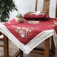 Jinhao Embroidery diy Tablecloth Fabric Pastoral Fresh Rectangular Coffee Table Tablecloth Tableclot
