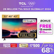 New | TCL S5400 Full HD Google TV 32 40 43 inch | LED Smart TV | Dolby Audio | HRD 10 | Bezel-less