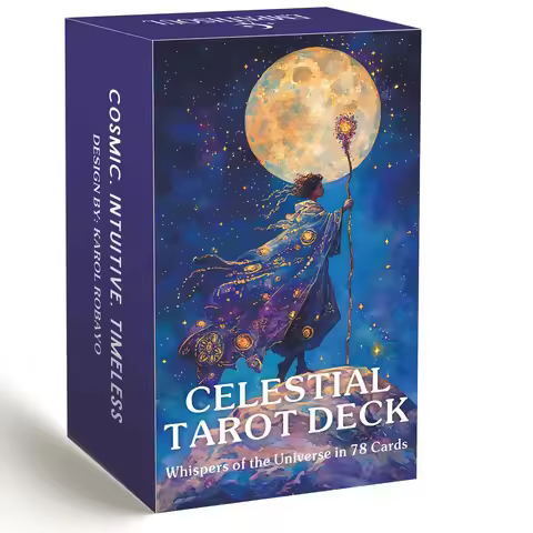 Classic Celestial Tarot Card Deck, 78 Cards, 13x8 Cm, Intuition & Spiritual Guidance, Ideal for Begi