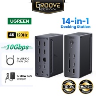 UGREEN 14 in 1 USB-C Docking Station Dock HDMI 4K60Hz DisplayPort 120Hz USB-A RJ45 SD TF Card Reader