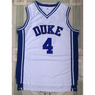 University JJ Reddick No. 4 White Color Blue Embroidered Jersey Basketball Uniform