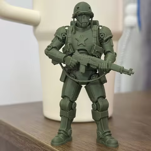 Military Soldier Model - Plastic Army Statue with Uniform, Suitable for Desktop, Bookshelf, or Colle