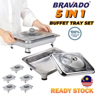 🔥OFFER PRICE🔥BRAVADO 5 SET 35x27 BUFFET EMBOSSE BUFFET FOOD TRAY SERVING TRAY FOOD PAN KENDURI SET C