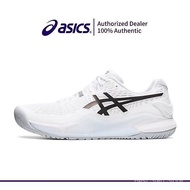 BLGD ASICS GEL-Res9 Professional Low-Top Men's Women's Tennis Shoes, White and Black, with Shoe Box.