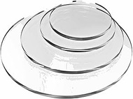 Set of 2 Cake Boards 6 to 10 Inch Reusable Clear Shiny Round Acrylic Disc 0.12 Inch Thick for Profes