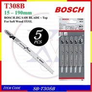 SB-T308B BOSCH T308B Extra Clean for Wood Jigsaw Blade 2 608 663 751 (5PCS/1PKT) Straight Cut, 5-50 