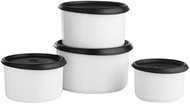 Tupperware One Touch Topper Stacking Canister Set of 4 Black Seal