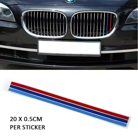 3 Color Front Bumper Grille Grill Vinyl Reflective Strip Sticker Decals M Sport For Bmw M3 M5 E36 E4