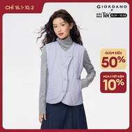 GIORDANO Nữ Áo khoác chần bông sóng Áo khoác cổ chữ V Cài nút bất đối xứng Áo khoác đơn giản thời tr