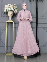 SIGAWA-(COD) Gamis Sherra Rosella Gown Warna PURPLE Bahan Ceruty Baby Doll