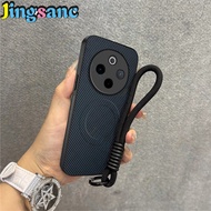Jingsanc Luxury Carbon Fiber Pattern Phone Case For IQOO Z10 5G Casing with Lanyard Strap Shockproof