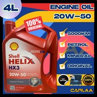 ORIGINAL ENGINE OIL SHELL HELIX【HX3 20W50 API SL/CF】MINERAL SYNTHETIC TOYOTA NISSAN PROTON PERODUA