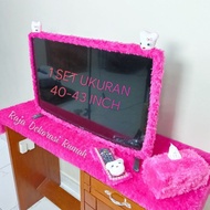 4 in 1 43 inch character Tv headband + feather tablecloth + remote cover + tissue cover