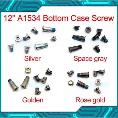 New Silver Golden Space gray Rose gold A1534 Bottom Case Screw set for Macbook Retina 12" A1534 Case