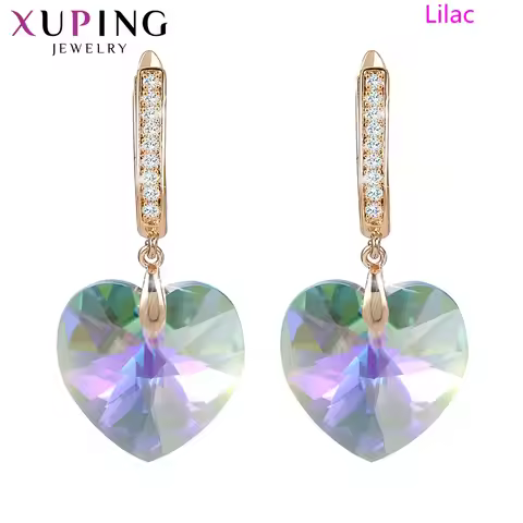 Xuping Jewelry Romantic Heart Shaped Crystal Earring for Girls Mother's Day Exquisite Gift A00605979