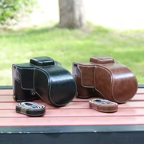 Roadfisher Vintage PU Leather Camera Bag Pouch Protect Case Sheath Cover Base For Fuji Fujifilm XT30