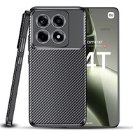 Kinh Doanh Carbon Xiaomi Mi 14T Pro Mi14T 5G Trường Hợp TPU Silicon lưng mềm Bìa Cho Mi14TPro 5G Ốp 