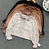 LULA PUFFY KNIT CARDIGAN KOREAN STYLE VINTAGE BUTTON CARDI/ ALIA CARDI VINTAGE KOREA/
