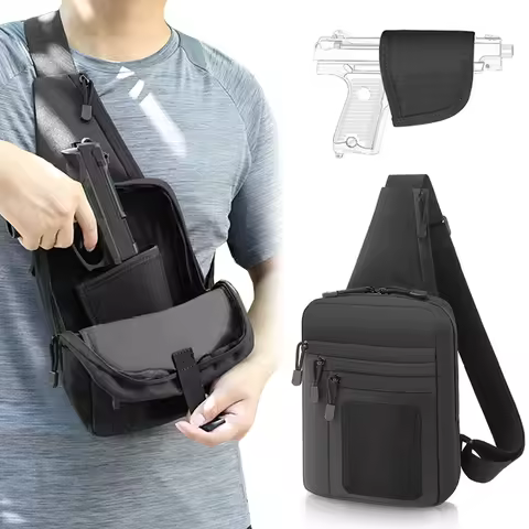 Tactical Pistol Gun Bag Concealed Carry Gun Holster Handgun Storage Chest Bag EDC Tool Bag Pistol Gu