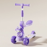 READY STOCK TO SHIP MY MELODY RIDE ON SCOOTER KIDS 2 - 7 YEARS ADJUSTABLE FOLDABLE MUSIC SONG LED CO