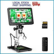 [MY Stock]TOMLOV DM9 Pro 7" 1200X Digital HDMI Microscope 1080P Magnifier Soldering Coin Microscope